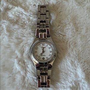 Fossil Women's Silver-Tone collegiate University of Texas Watch with White Dial